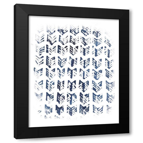 Indigo Batik Vignette VIII Black Modern Wood Framed Art Print with Double Matting by Vess, June Erica