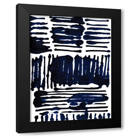 Indigo Stripes I Black Modern Wood Framed Art Print with Double Matting by Fuchs, Jodi