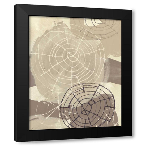 Spiral Gesture I Black Modern Wood Framed Art Print by Vess, June Erica