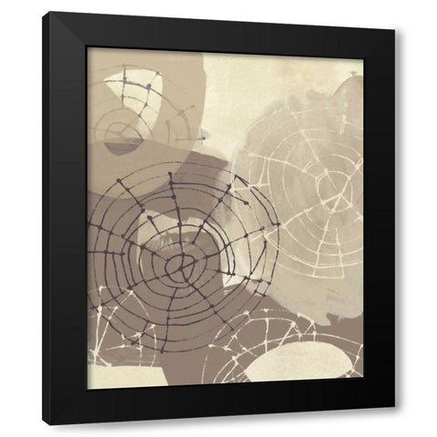 Spiral Gesture II Black Modern Wood Framed Art Print by Vess, June Erica