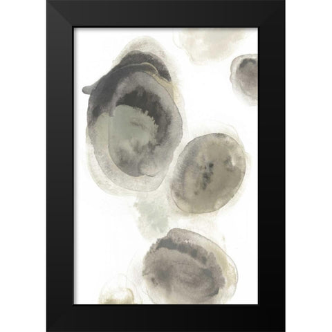Water Stones I Black Modern Wood Framed Art Print by Vess, June Erica