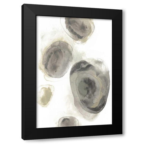 Water Stones II Black Modern Wood Framed Art Print by Vess, June Erica