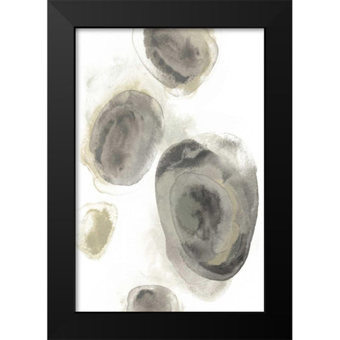 Water Stones II Black Modern Wood Framed Art Print by Vess, June Erica