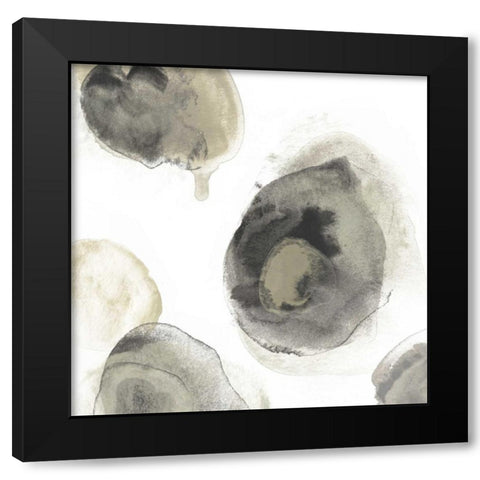Water Stones III Black Modern Wood Framed Art Print with Double Matting by Vess, June Erica