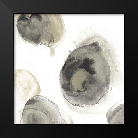 Water Stones III Black Modern Wood Framed Art Print by Vess, June Erica