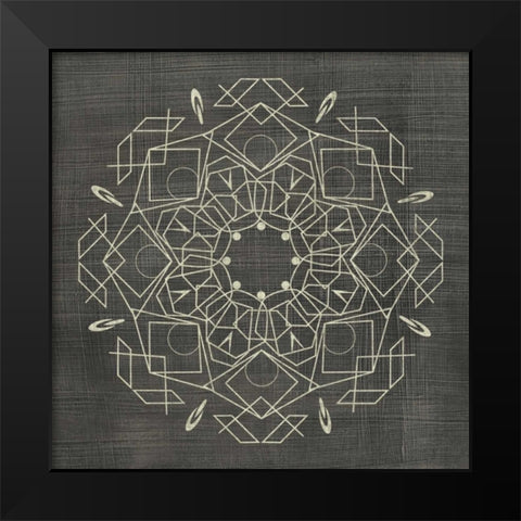 Geometric Tile IV Black Modern Wood Framed Art Print by Zarris, Chariklia
