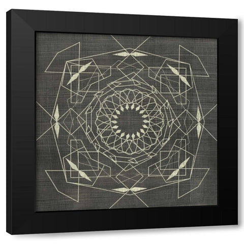 Geometric Tile V Black Modern Wood Framed Art Print by Zarris, Chariklia