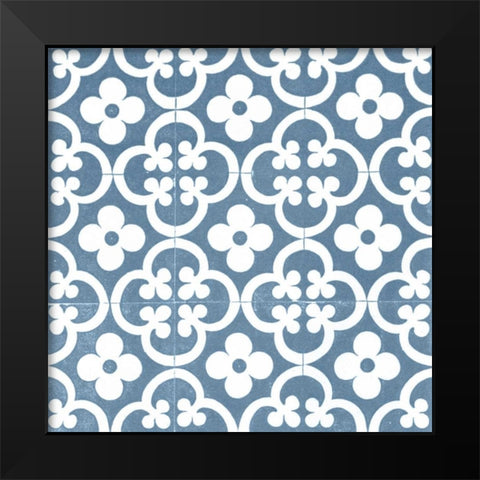 Chambray Tile I Black Modern Wood Framed Art Print by Vision Studio