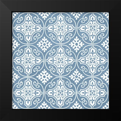 Chambray Tile IV Black Modern Wood Framed Art Print by Vision Studio