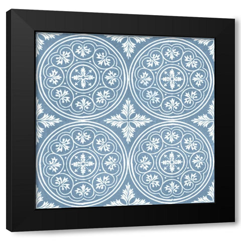 Chambray Tile V Black Modern Wood Framed Art Print with Double Matting by Vision Studio