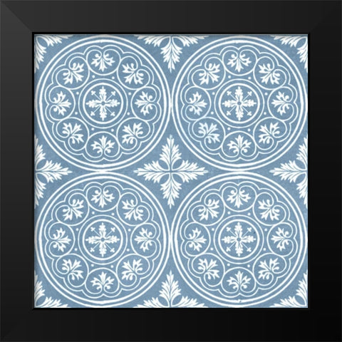 Chambray Tile V Black Modern Wood Framed Art Print by Vision Studio