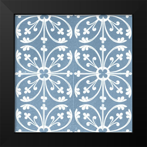 Chambray Tile VI Black Modern Wood Framed Art Print by Vision Studio