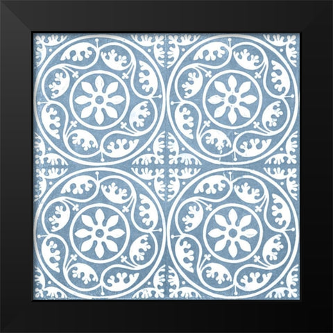 Chambray Tile VIII Black Modern Wood Framed Art Print by Vision Studio