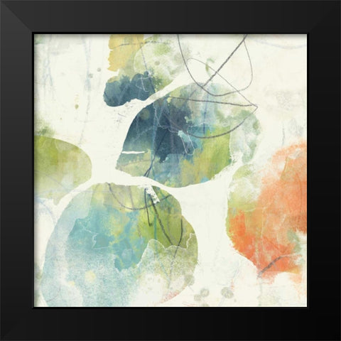Color Motion II Black Modern Wood Framed Art Print by Vess, June Erica