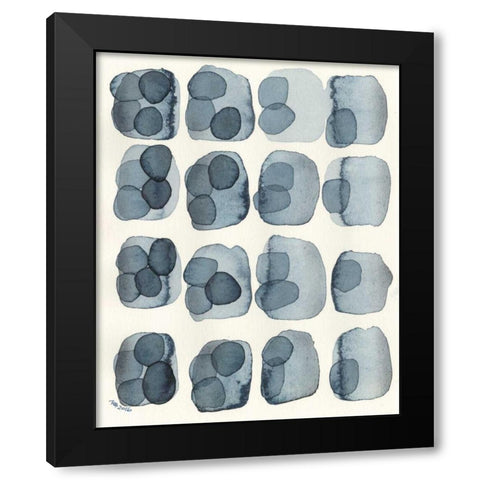 Indigo Four Black Modern Wood Framed Art Print by Galapon, Nikki