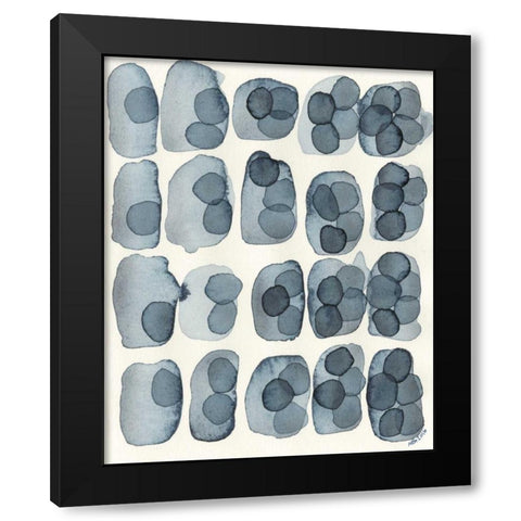 Indigo Five Black Modern Wood Framed Art Print by Galapon, Nikki