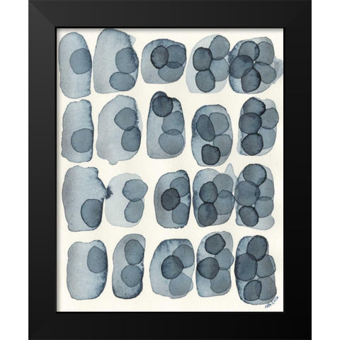 Indigo Five Black Modern Wood Framed Art Print by Galapon, Nikki