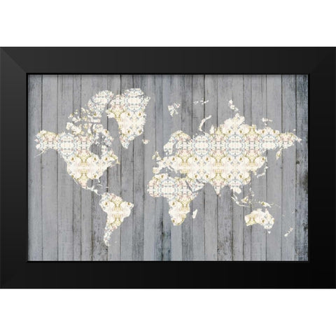 Flower Map I Black Modern Wood Framed Art Print by Goldberger, Jennifer
