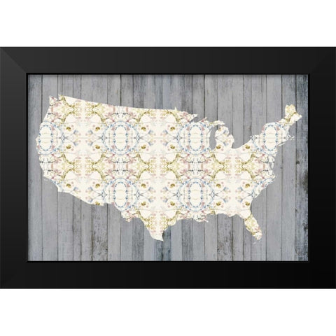 Flower Map II Black Modern Wood Framed Art Print by Goldberger, Jennifer