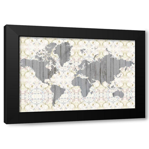 Flower Map III Black Modern Wood Framed Art Print with Double Matting by Goldberger, Jennifer