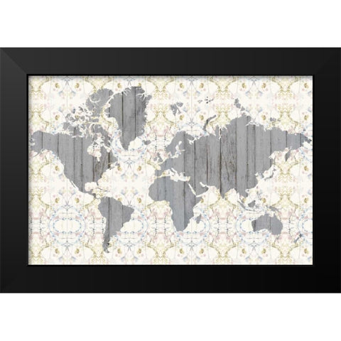 Flower Map III Black Modern Wood Framed Art Print by Goldberger, Jennifer
