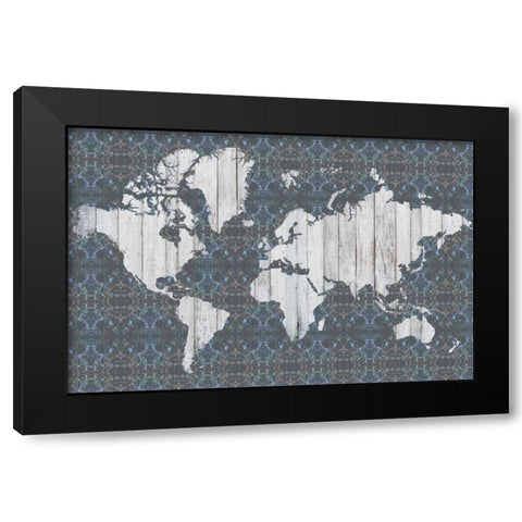 Flower Map V Black Modern Wood Framed Art Print by Goldberger, Jennifer