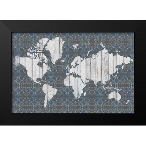 Flower Map V Black Modern Wood Framed Art Print by Goldberger, Jennifer