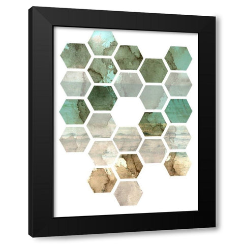 Hexocollage II Black Modern Wood Framed Art Print by Ilosky, Pam