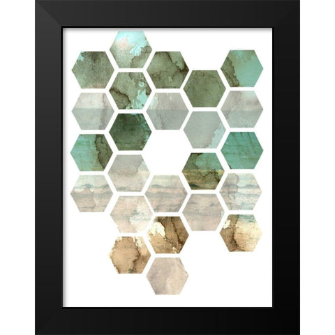 Hexocollage II Black Modern Wood Framed Art Print by Ilosky, Pam
