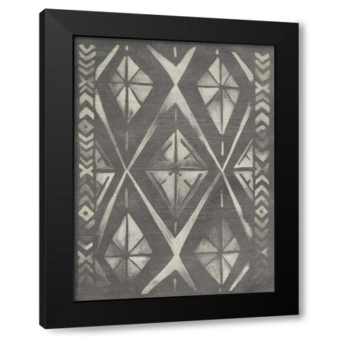 Mudcloth Patterns I Black Modern Wood Framed Art Print by Vess, June Erica