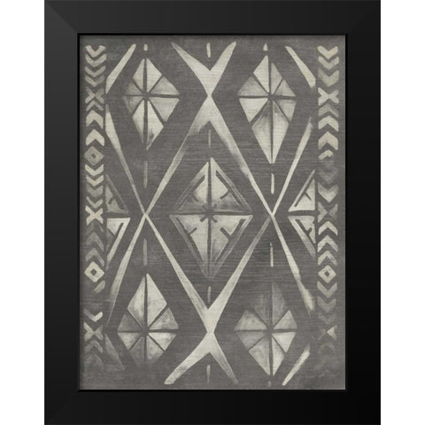 Mudcloth Patterns I Black Modern Wood Framed Art Print by Vess, June Erica