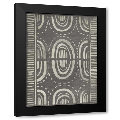 Mudcloth Patterns II Black Modern Wood Framed Art Print by Vess, June Erica