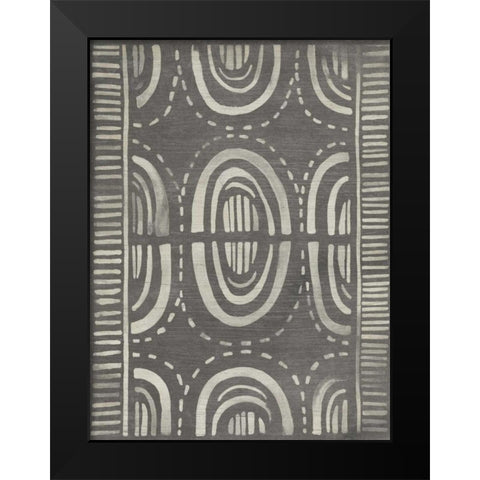 Mudcloth Patterns II Black Modern Wood Framed Art Print by Vess, June Erica