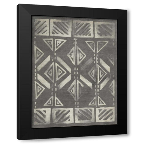 Mudcloth Patterns III Black Modern Wood Framed Art Print by Vess, June Erica