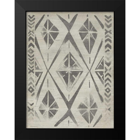 Mudcloth Patterns V Black Modern Wood Framed Art Print by Vess, June Erica