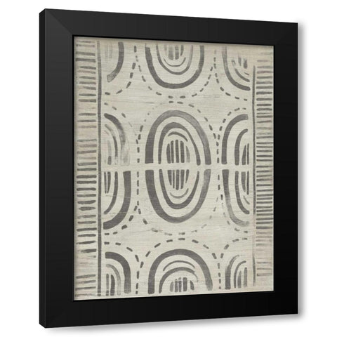 Mudcloth Patterns VI Black Modern Wood Framed Art Print by Vess, June Erica