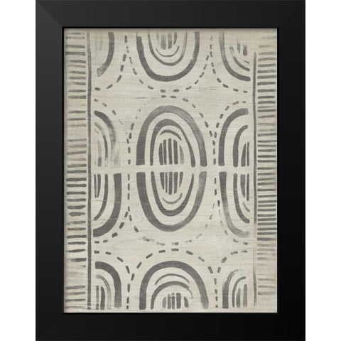 Mudcloth Patterns VI Black Modern Wood Framed Art Print by Vess, June Erica