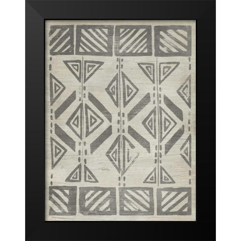 Mudcloth Patterns VII Black Modern Wood Framed Art Print by Vess, June Erica