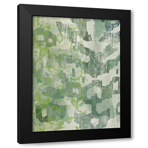 Celadon Ikat I Black Modern Wood Framed Art Print with Double Matting by Zarris, Chariklia