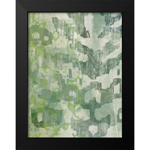 Celadon Ikat I Black Modern Wood Framed Art Print by Zarris, Chariklia