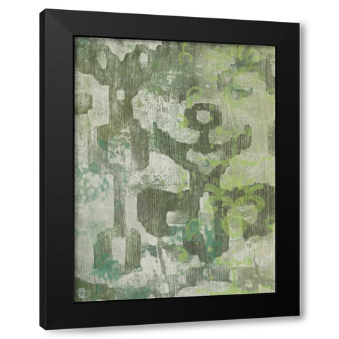 Celadon Ikat II Black Modern Wood Framed Art Print with Double Matting by Zarris, Chariklia