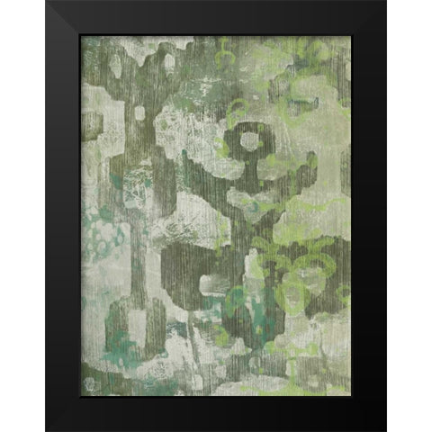 Celadon Ikat II Black Modern Wood Framed Art Print by Zarris, Chariklia