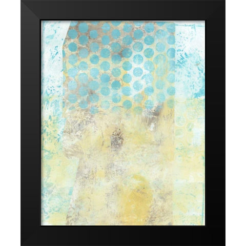 Dots on Blue II Black Modern Wood Framed Art Print by McCavitt, Naomi