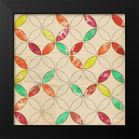 Geometric Color Shape I Black Modern Wood Framed Art Print by Orlov, Irena