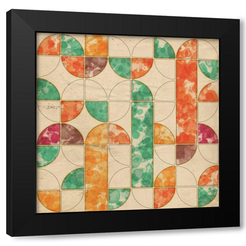 Geometric Color Shape III Black Modern Wood Framed Art Print by Orlov, Irena