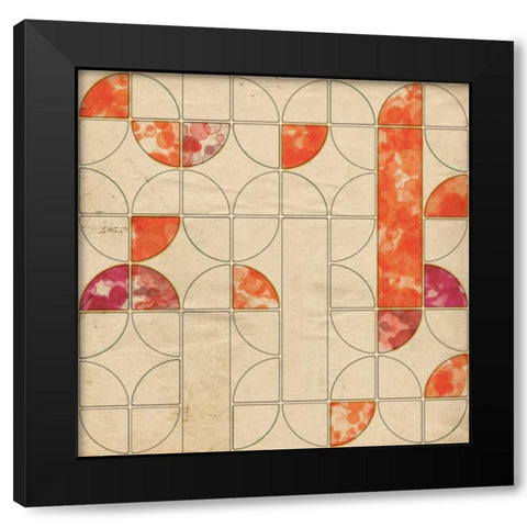 Geometric Color Shape V Black Modern Wood Framed Art Print with Double Matting by Orlov, Irena