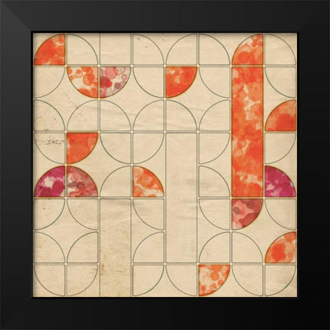 Geometric Color Shape V Black Modern Wood Framed Art Print by Orlov, Irena