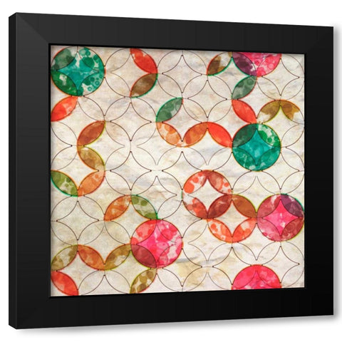Geometric Color Shape VI Black Modern Wood Framed Art Print with Double Matting by Orlov, Irena