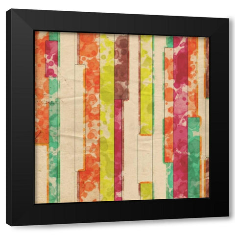 Geometric Color Shape VII Black Modern Wood Framed Art Print by Orlov, Irena