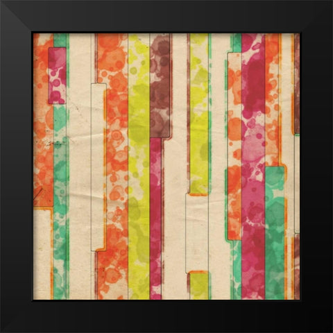 Geometric Color Shape VII Black Modern Wood Framed Art Print by Orlov, Irena
